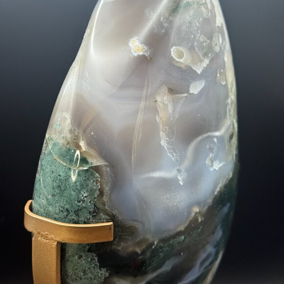 Rare Moss Agate Tear Drop Druzy Crystal 6lbs 5oz Earth Land Water Natural Geode - Picture 6 of 14